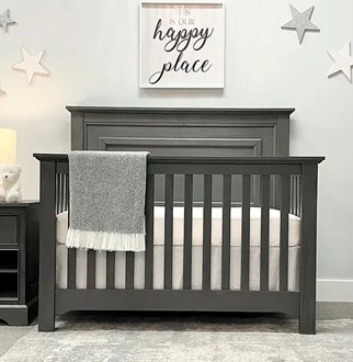 Waterford Straight Panel Conversion Crib Weathered Grey